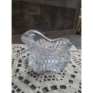 Vintage Lead‎ Crystal (24%) Sleigh Candy Nut Dish Candle Holder 5.5x3.5"